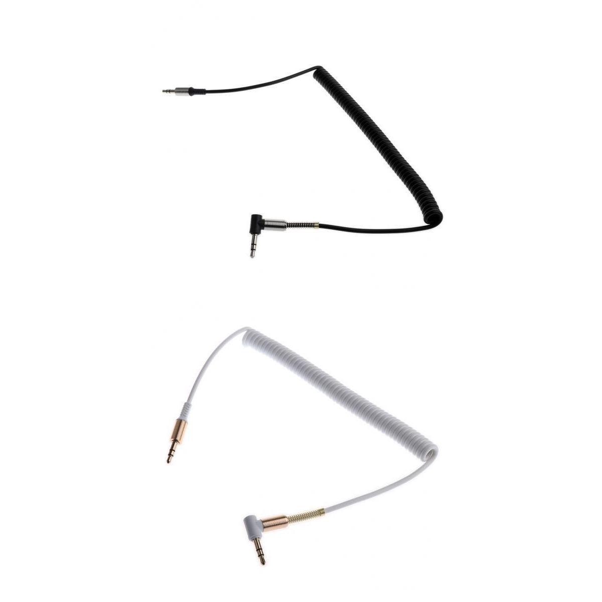 2 Piece 3.5mm Auxiliary Audio Male to Male Cable 90 Degree Right Angle Line