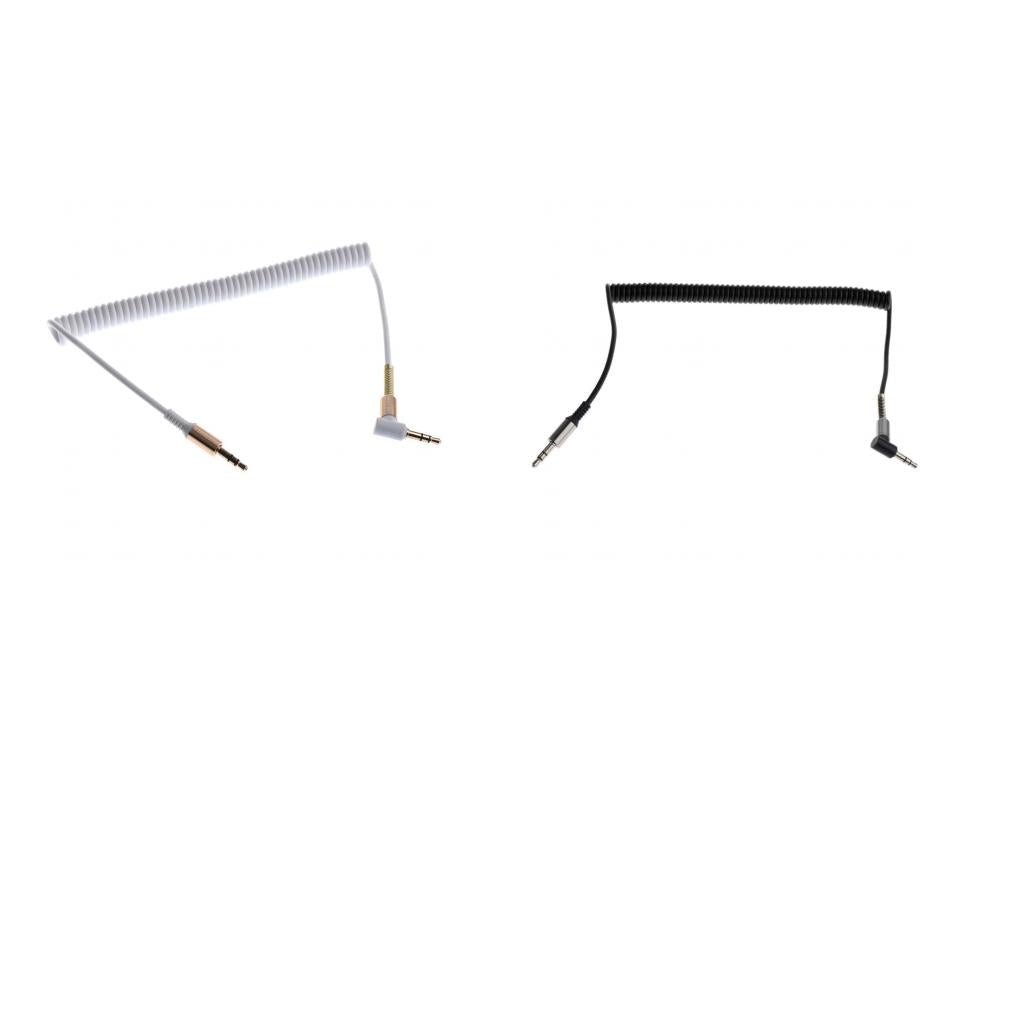 2 Piece 3.5mm Auxiliary Audio Male to Male Cable 90 Degree Right Angle Line