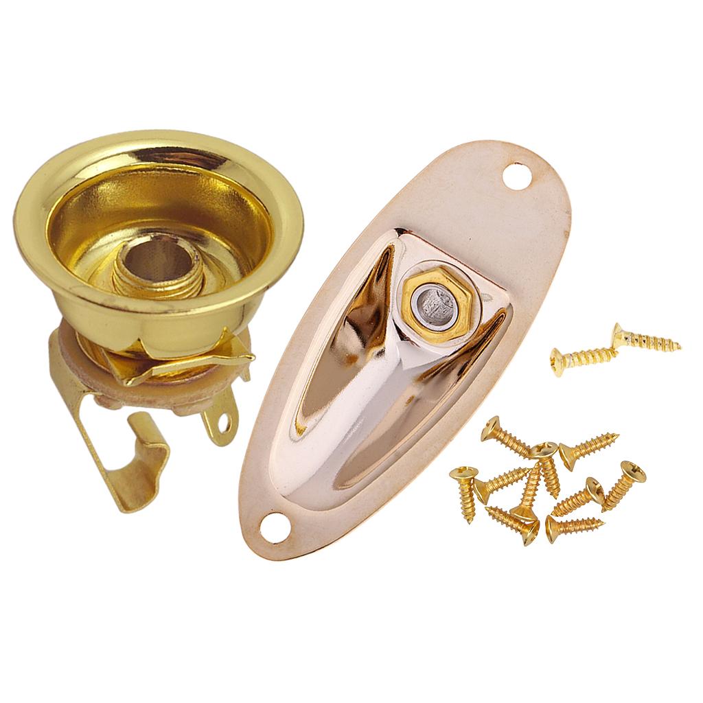 1/4'' Electric Guitar Jack Plate with Boat Style Jackplate Screws for ST SQ