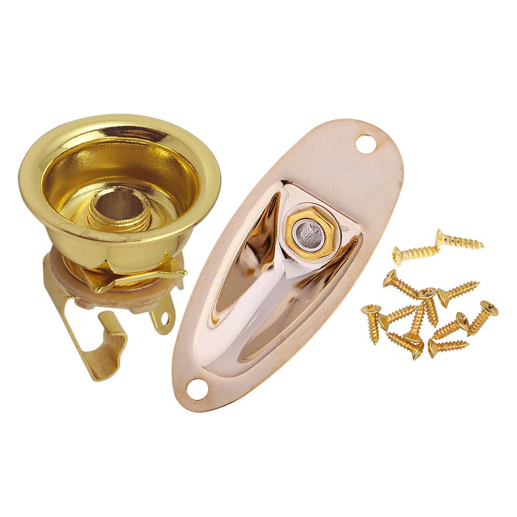1/4'' Electric Guitar Jack Plate with Boat Style Jackplate Screws for ST SQ
