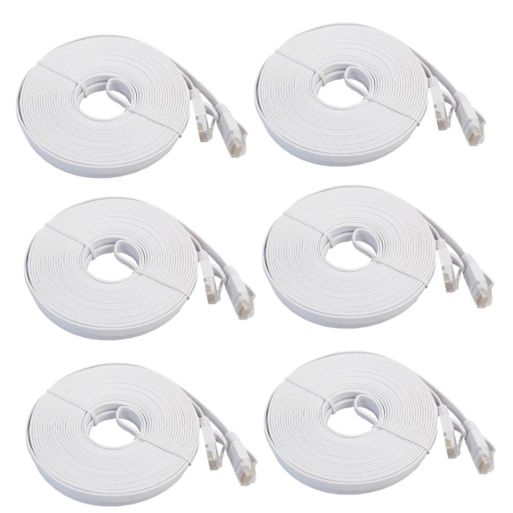 6Pieces Cat6 UTP Ethernet Network Patch Cable Connectors Lan Wire 25ft