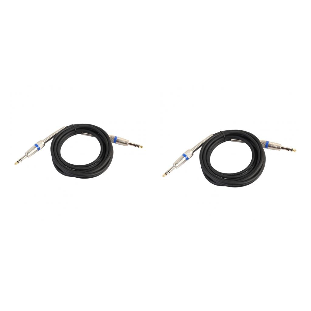 2Pieces 1/4'' 6.35mm TRS Interconnect Patch Cable Lead Microphone Cord 10ft
