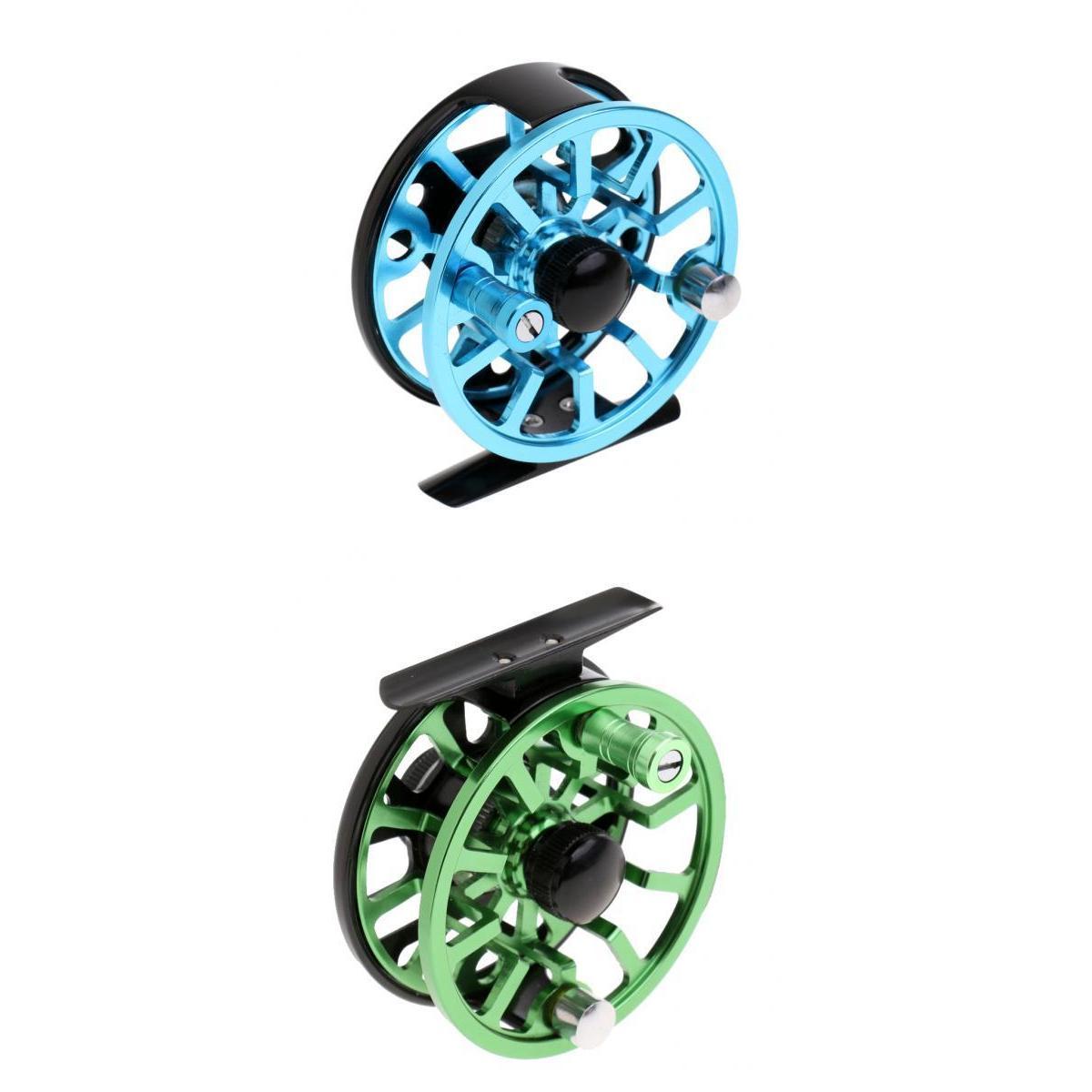 2x CNC Machined Aluminum Alloy Fly Fishing Reel Right Left-Handed Blue Green