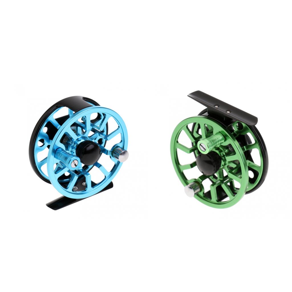 2x CNC Machined Aluminum Alloy Fly Fishing Reel Right Left-Handed Blue Green