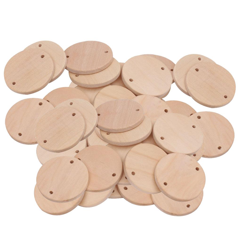 60 Pieces Wholesale Wood Circle Discs Log Discs Untreated Wood Slice DIY