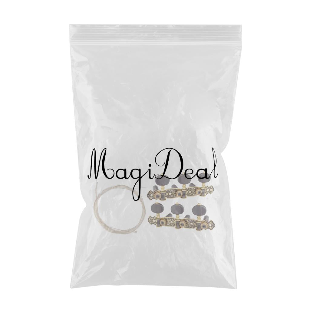 2 Pieces Guitar Tuning Pegs with Nylon Guitar Strings for Classical Guitar