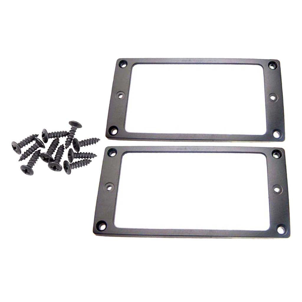 Black Metal Flat Humbucker Pickup Mounting Ring with Screws for Fender ST SQ