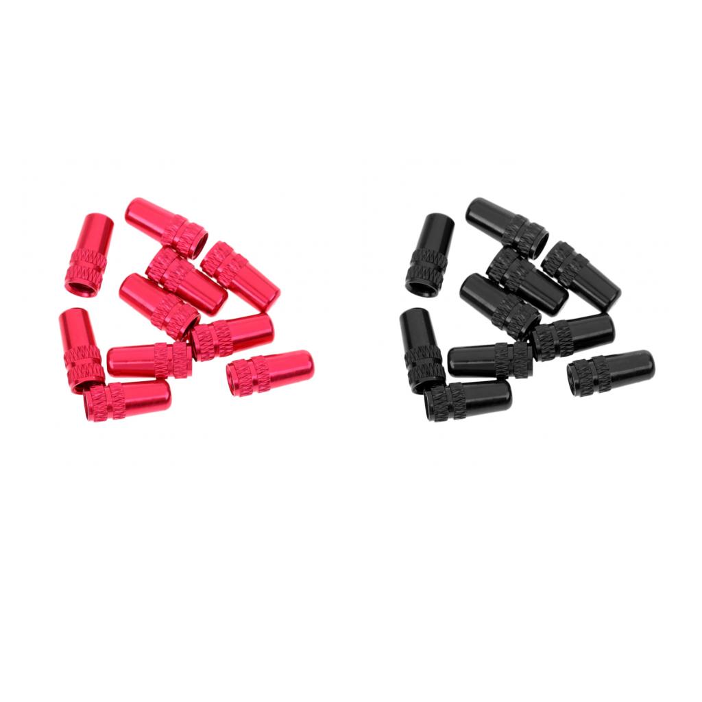 20Pcs MTB Bike Bicycle Aluminum Alloy Presta Valve Cap Dust Cover Red Black