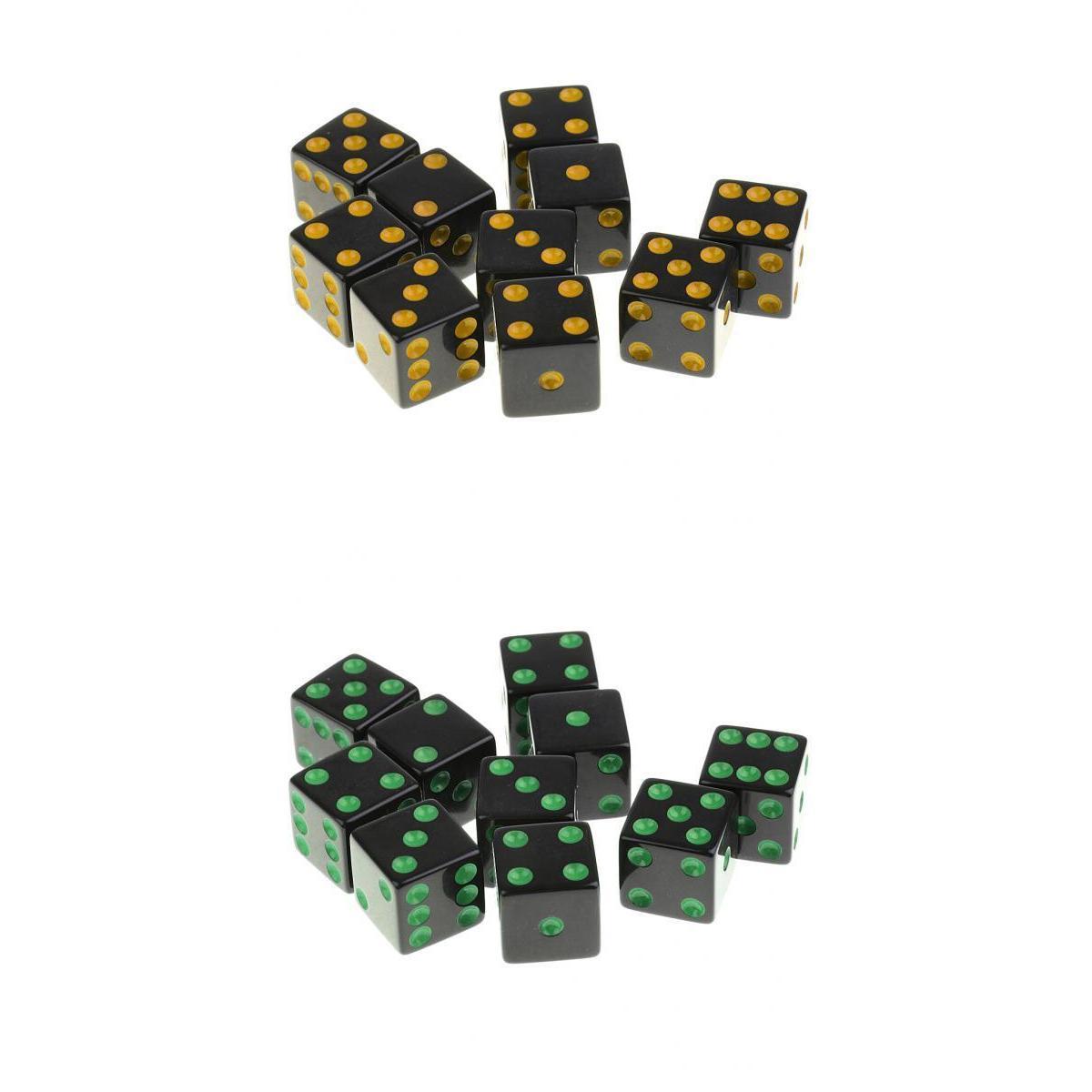 20 Pieces Plastic Dice D6 6 Sided Dotted Dice for D&D RPG Toy Party Supply