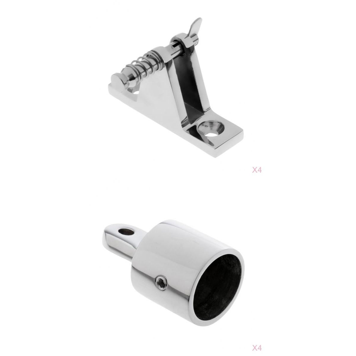 4xBoat Canopy/Cover Quick Release Pin Deck Mount Bimini Top for Eye End Cap