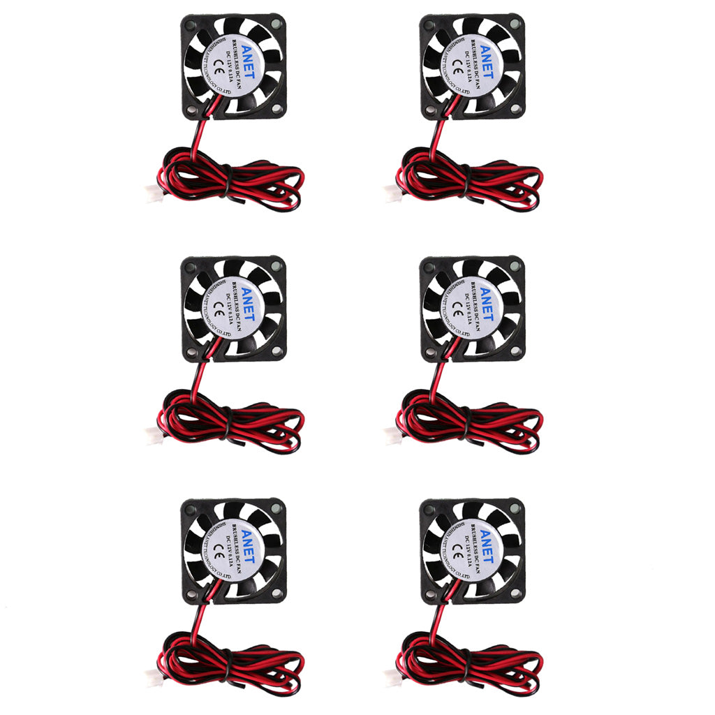 6Pcs Ultra-silent 12V 40x40x10mm DC Brushless Cooling Fan for 3D Printer