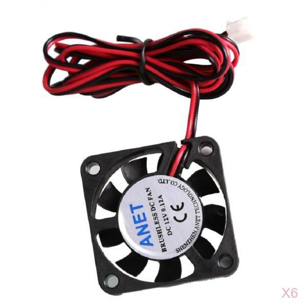 6Pcs Ultra-silent 12V 40x40x10mm DC Brushless Cooling Fan for 3D Printer
