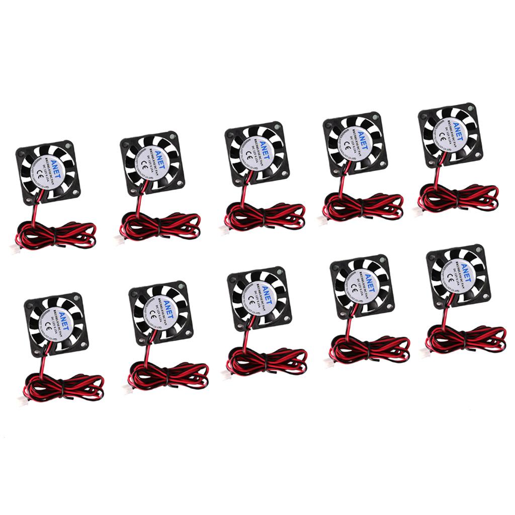 10 Pcs Ultra-silent 12V 40x40x10mm DC Brushless Cooling Fan for 3D Printer
