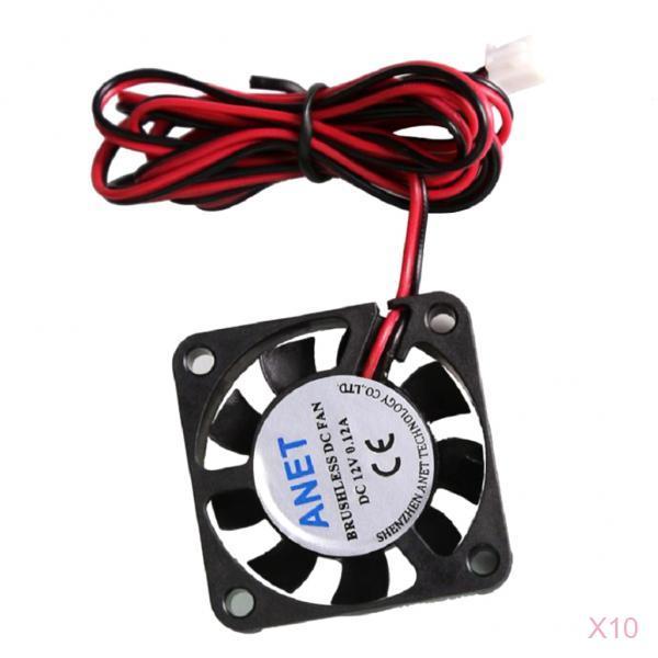 10 Pcs Ultra-silent 12V 40x40x10mm DC Brushless Cooling Fan for 3D Printer