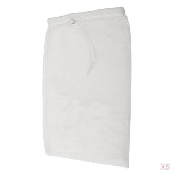 5x Reusable Aquarium Filter Drawstring Filtration Bag Sump Filter 20x35cm