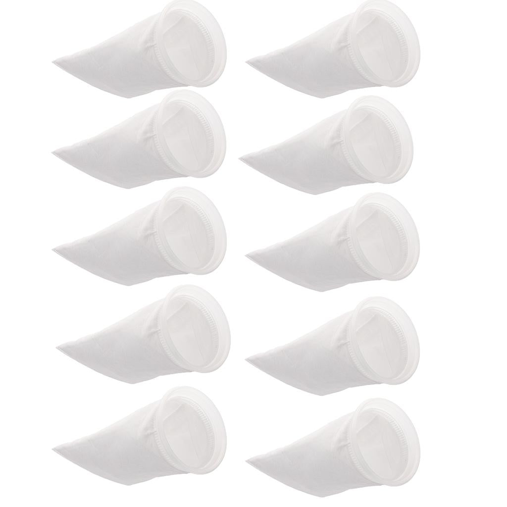 10-Piece Aquarium Tank Filter Bag Fish Tank Felt Filter Sock Bag 100um
