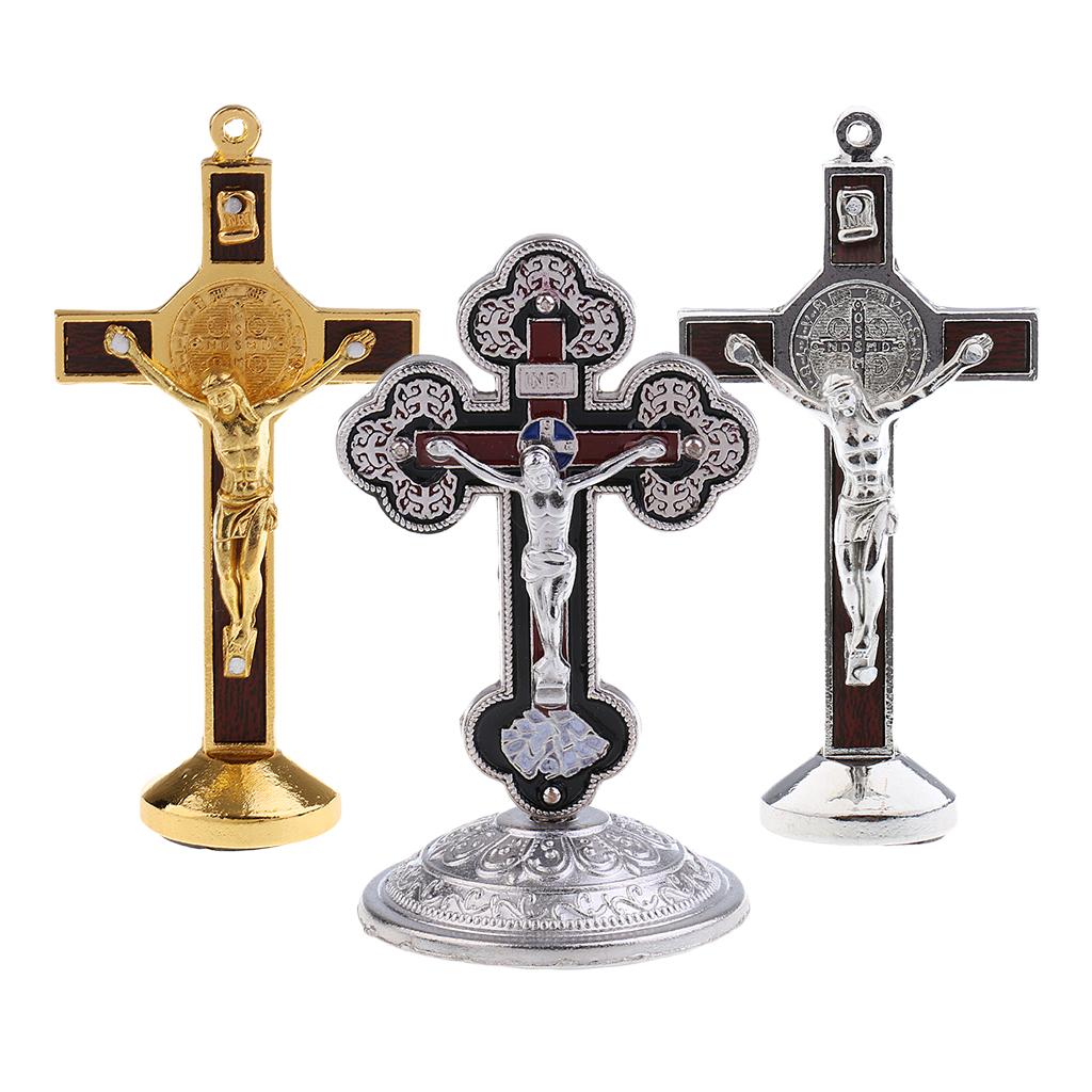 3X Crucifix Jesus Christ Cross Statue Figurine for Car Home Chapel Decor