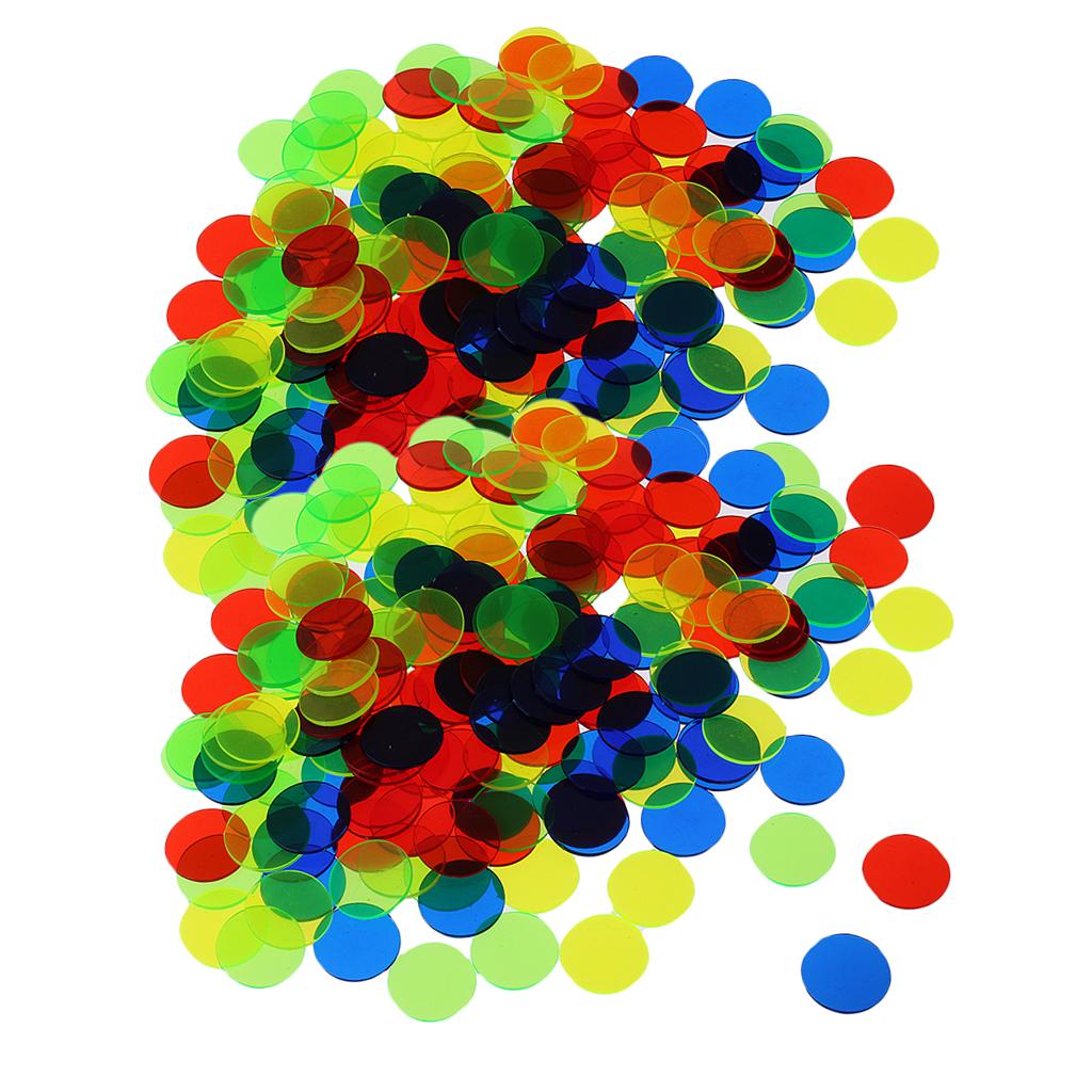 200 Pieces Translucent Bingo Chip 3/4 Inch for Bingo Game Cards Mixed Color