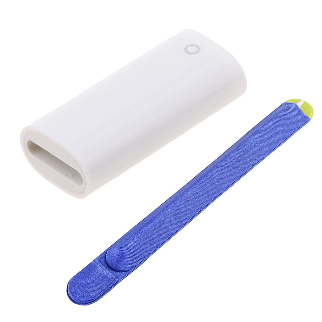 Charging F to F Connector + Blue Stylus Sticker Holder for Apple Pencil