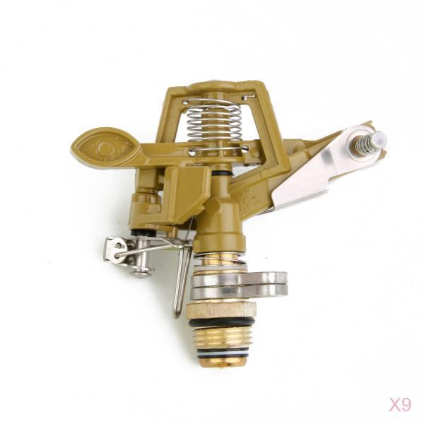9x Zinc Alloy Impact Sprinkler Garden Lawn Watering Irrigation Spray Head
