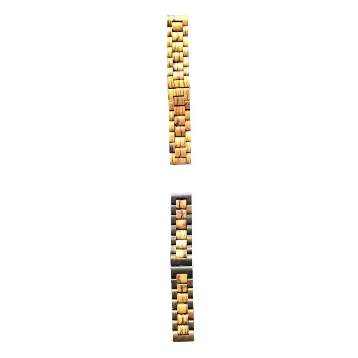 2Pieces Sandalwood Watch Strap Band Bracelet Clasp for Samsung S3 Huami 22mm