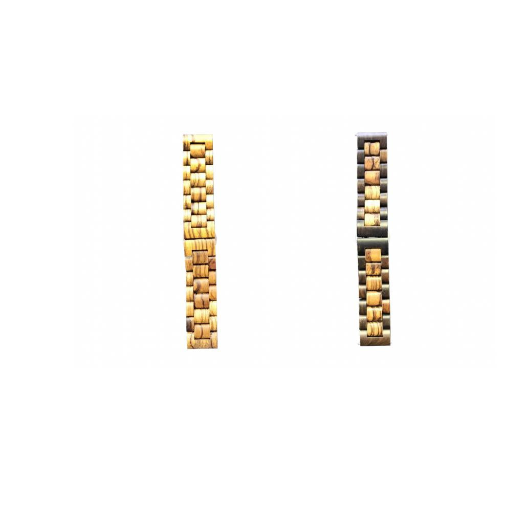2Pieces Sandalwood Watch Strap Band Bracelet Clasp for Samsung S3 Huami 22mm