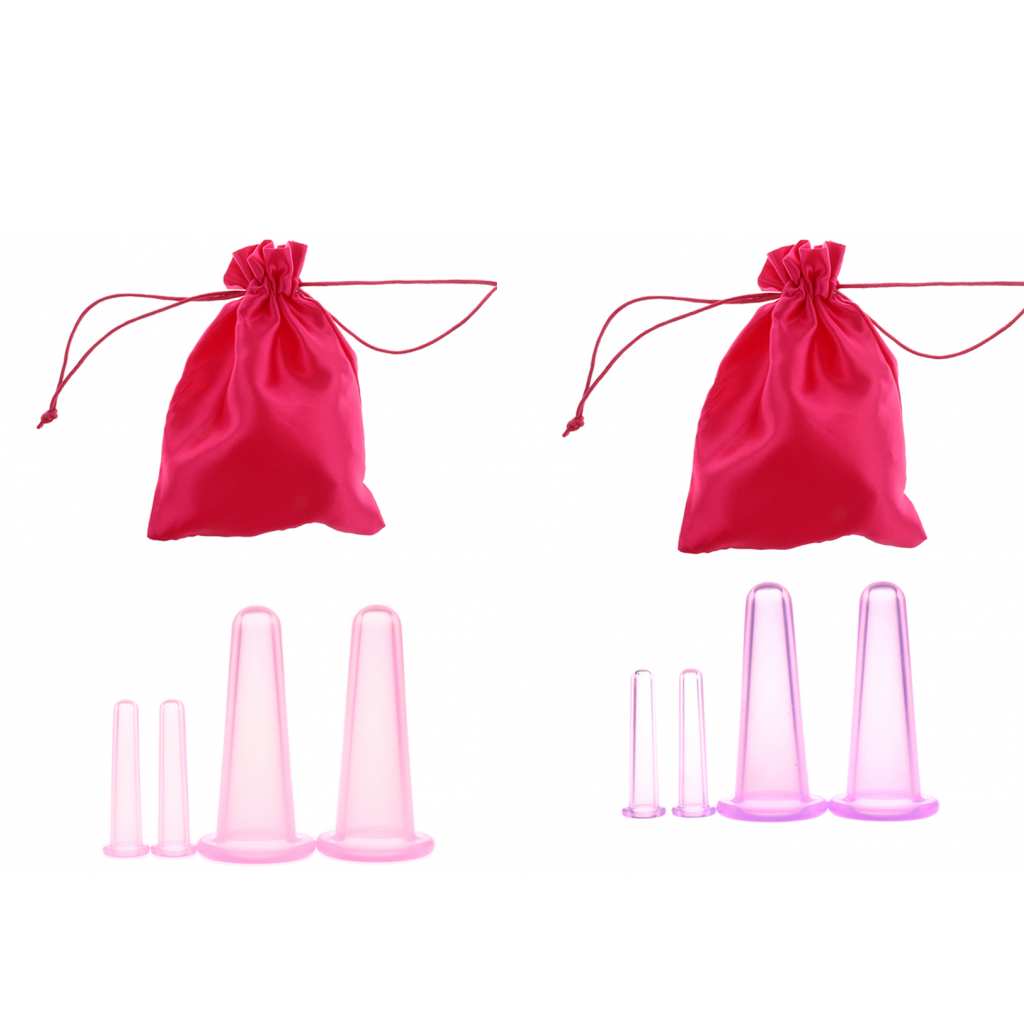 8 Pieces Silicone Vacuum Massage Cupping Set For Body Facial Anti Cellulite