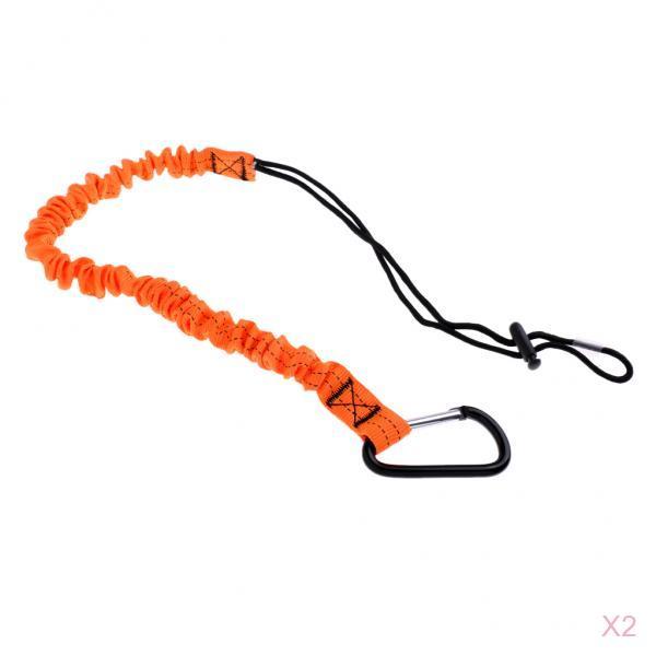 2 Pieces Kayak Canoe Fishing Rod Paddle Leash Accessory Leash with Carabiner