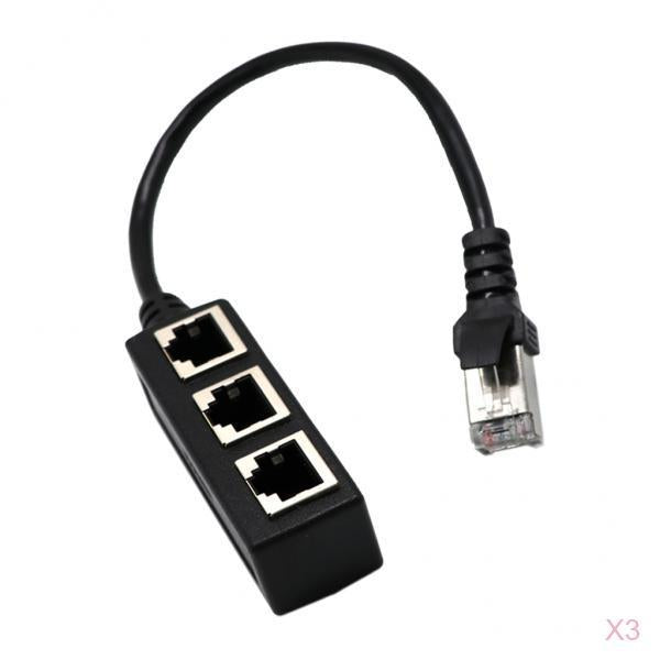 3Pieces 1 To 3 Port Ethernet Switch Y Splitter Adapter Cable