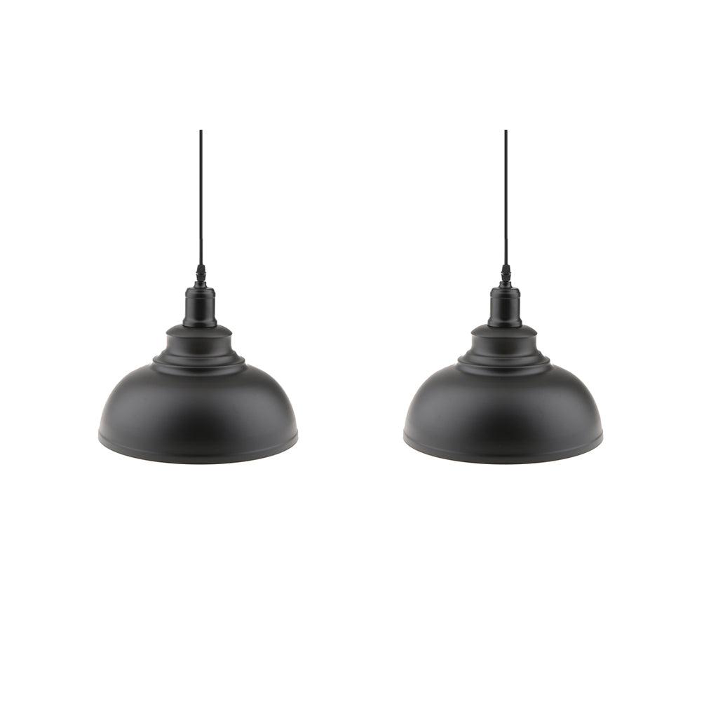 2x Ceiling Light Shade Cover Pendant Lampshade Black - with Lamp Line