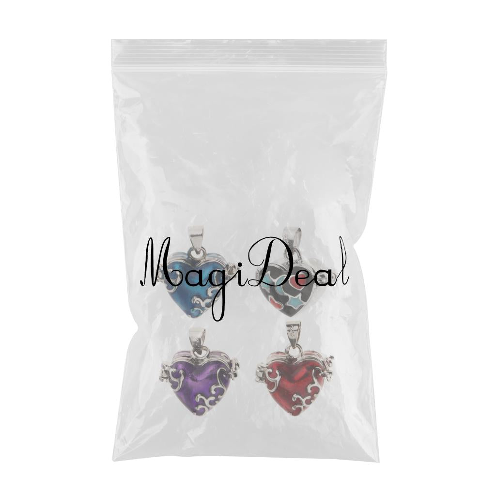 4 Pieces Heart Enamel Cremation Keepsake Urn Pendant Fit Necklace Jewelry