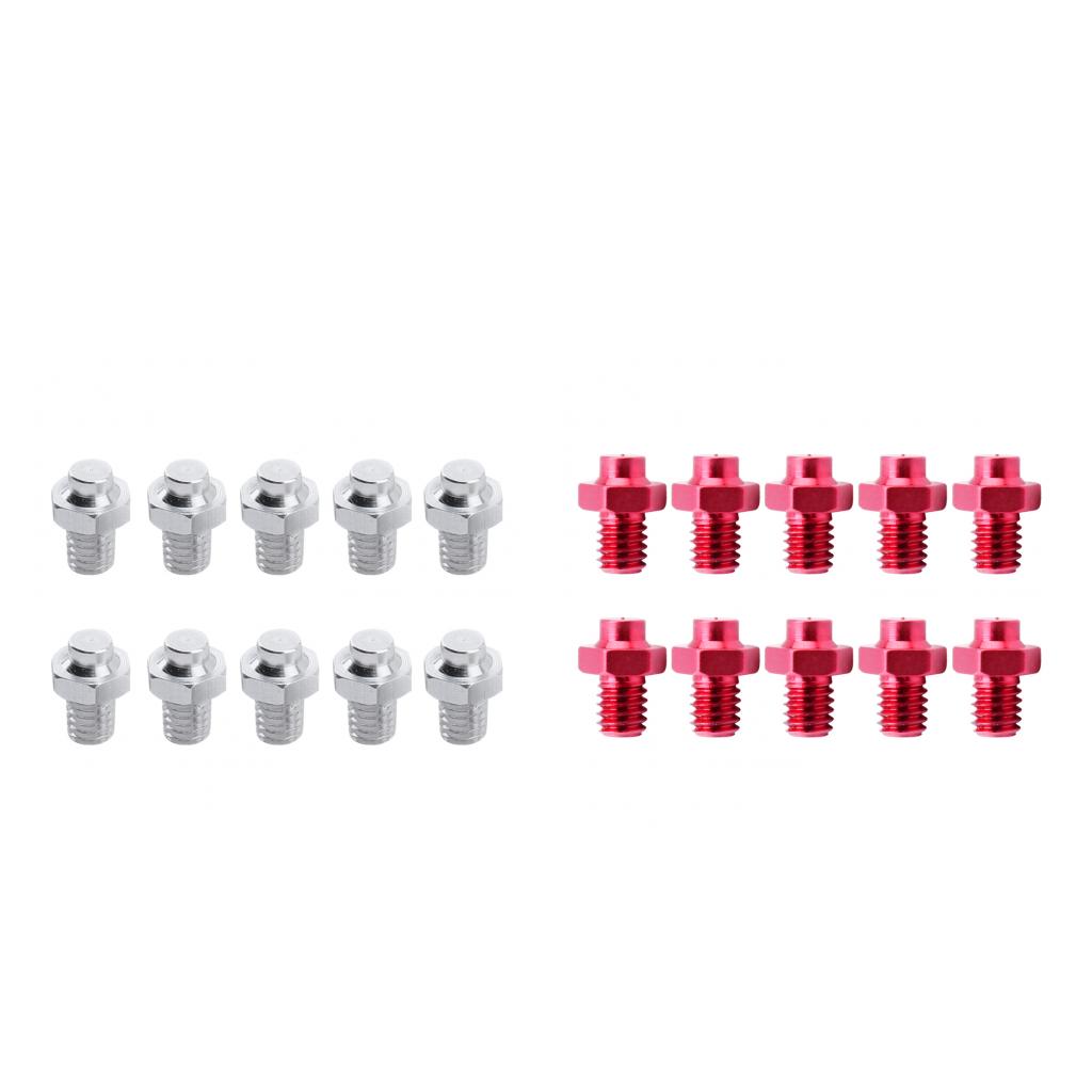 20pcs Bike Pedal Screws Mountain Bike Pedal Fixed Studs Anti-Slip Silver Red