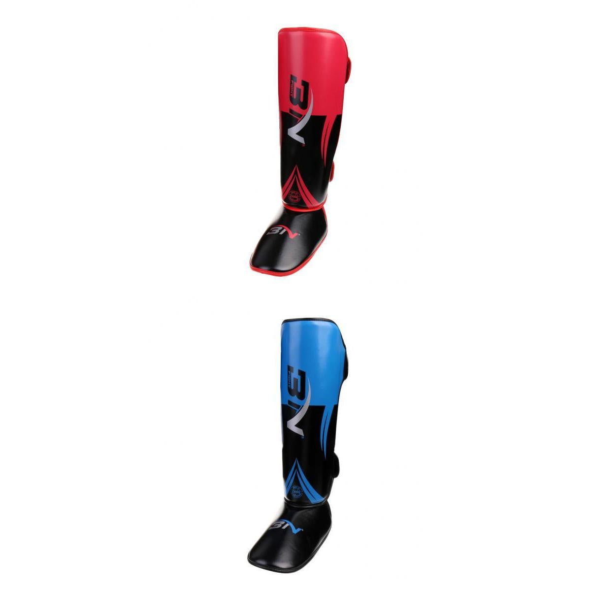 2 Pairs Shin Instep Pads MMA Leg Foot Guards Muay Thai Kick Boxing Guards