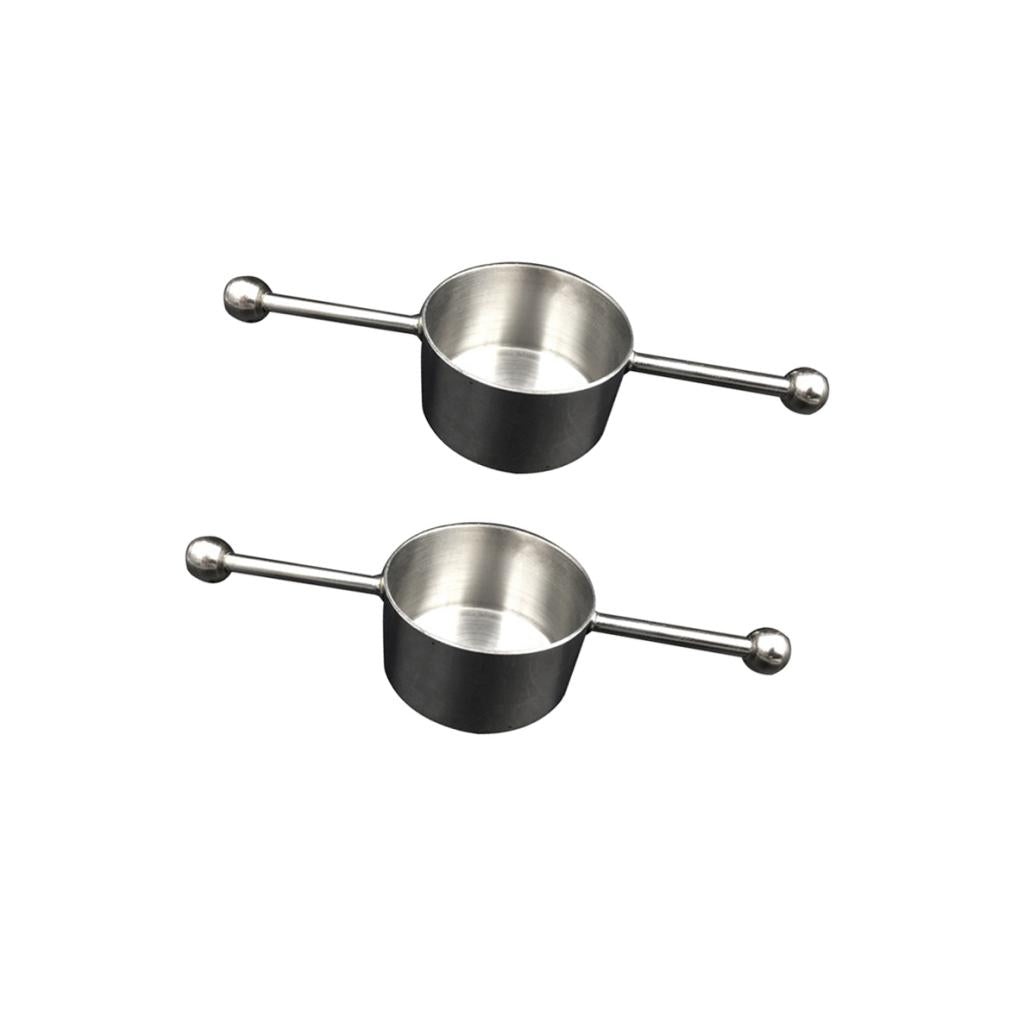 2 Pcs Single Stainless Steel Bar Jigger Measurer with Handles Bartender Tool