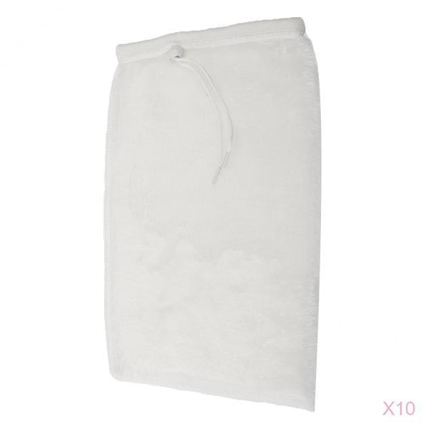 10x Reusable Aquarium Filter Drawstring Filtration Bag Sump Filter 20x35cm
