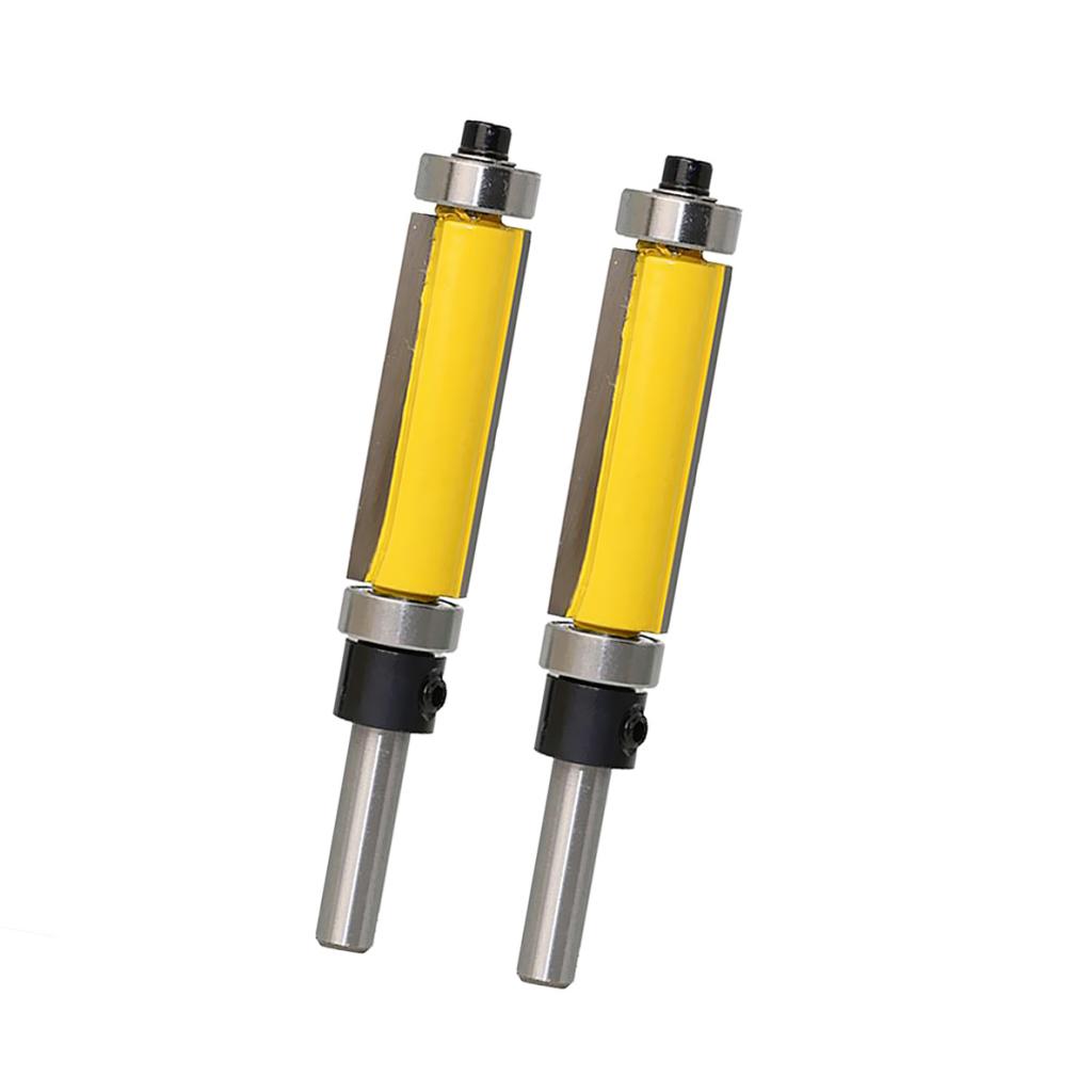 2 pieces Solid Carbide Flush Trim Top & Bottom Bearing Router Bit 38mm