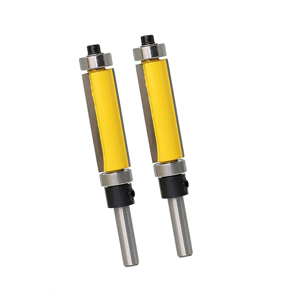 2 pieces Solid Carbide Flush Trim Top & Bottom Bearing Router Bit 38mm