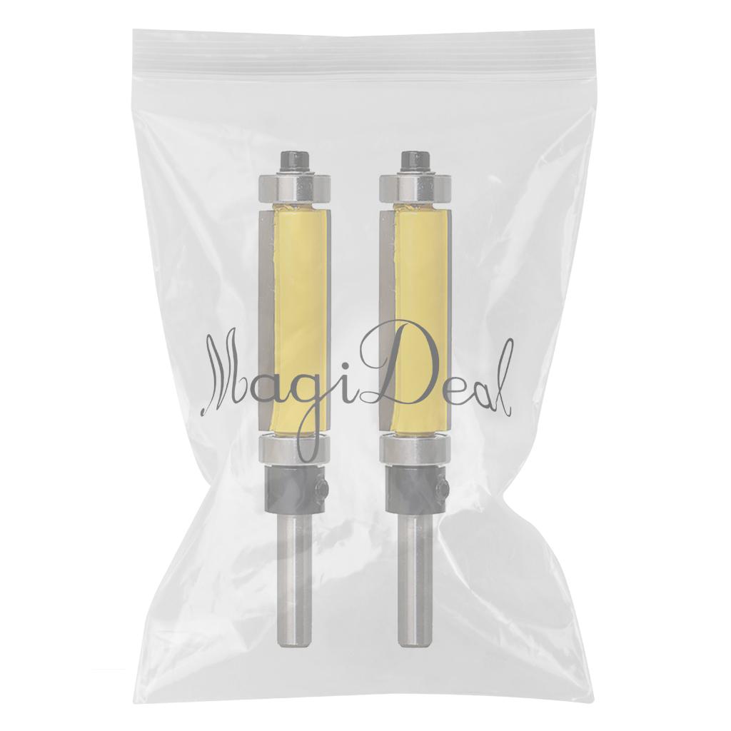 2 pieces Solid Carbide Flush Trim Top & Bottom Bearing Router Bit 38mm