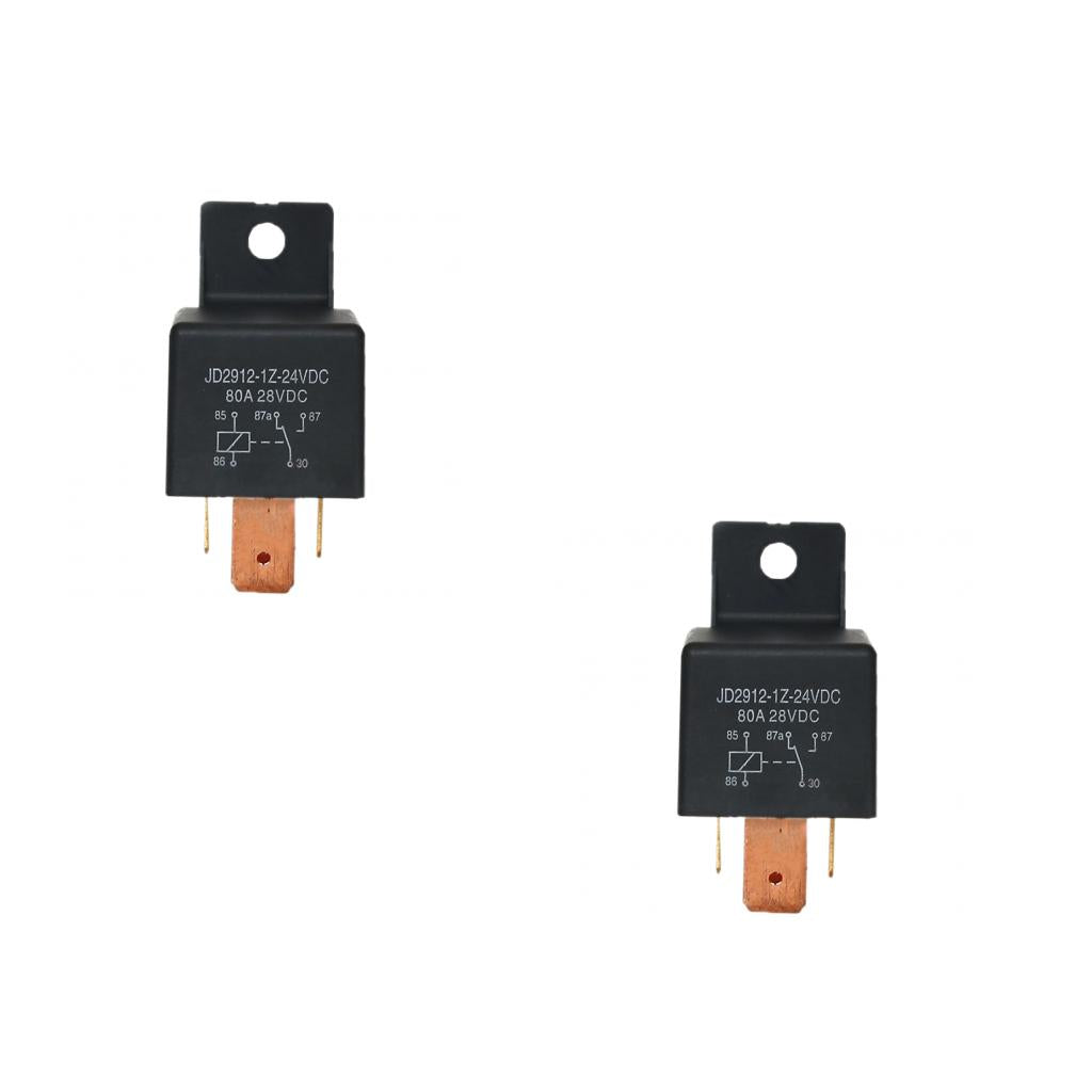 2 Pieces JD2912-1Z-24VDC Car DC28V 80A 5Pin Changeover Switch SPDT Relays