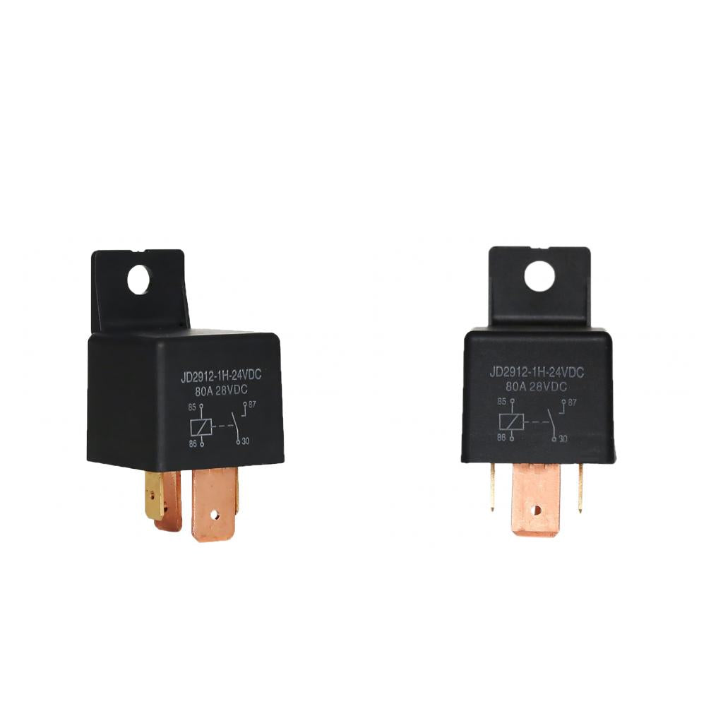 2 Pieces JD2912-1H-24VDC Car DC28V 80A 4Pin Changeover Switch SPDT Relays