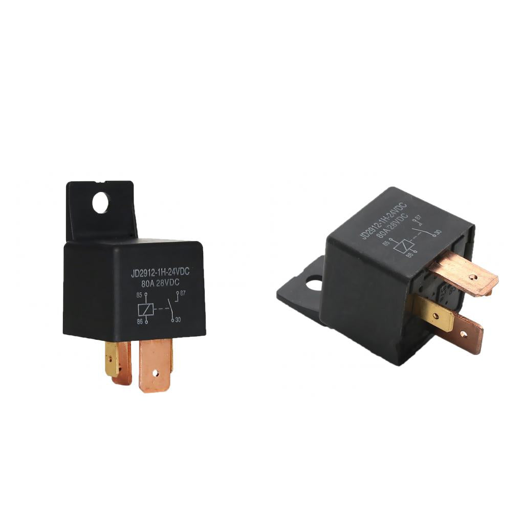 2 Pieces JD2912-1H-24VDC Car DC28V 80A 4Pin Changeover Switch SPDT Relays