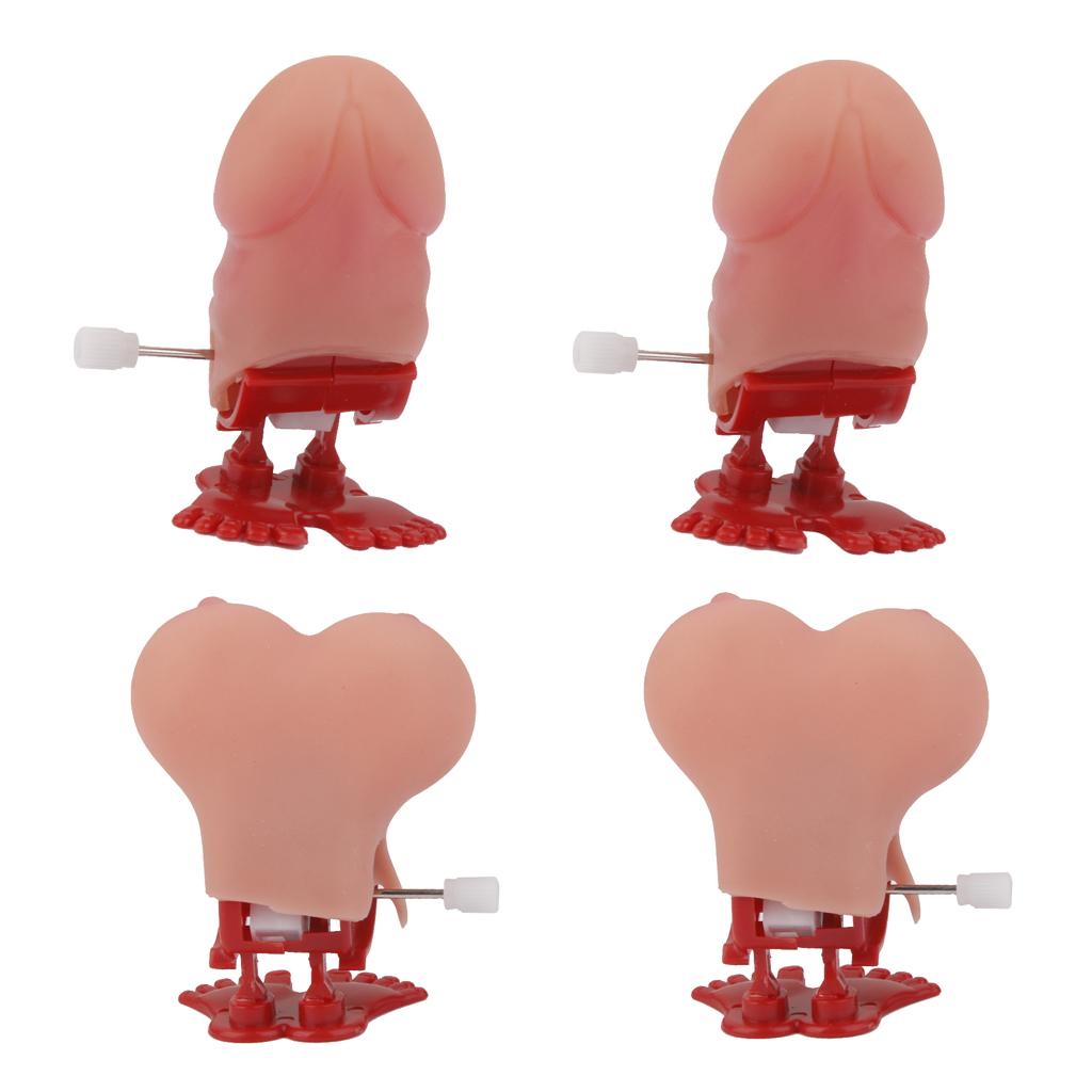4x Novelty Willy Pecker Boobie Wind up Jumping Toy Hen Stag Party Gift Favor
