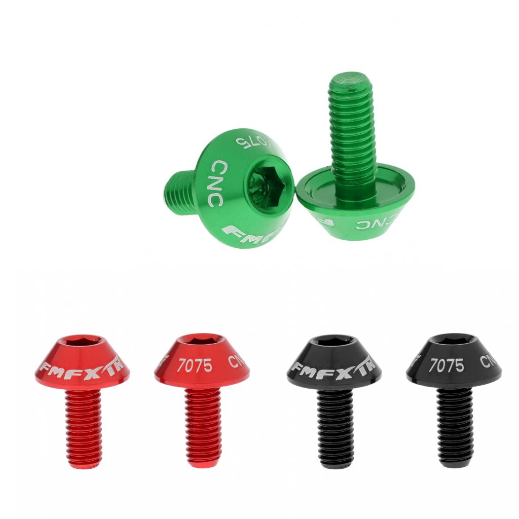 6pcs Lightweight Aluminium Water Bottle Cage Bolts Screws Green Black Red