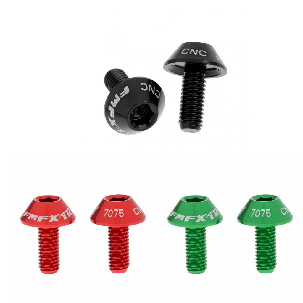6pcs Lightweight Aluminium Water Bottle Cage Bolts Screws Green Black Red