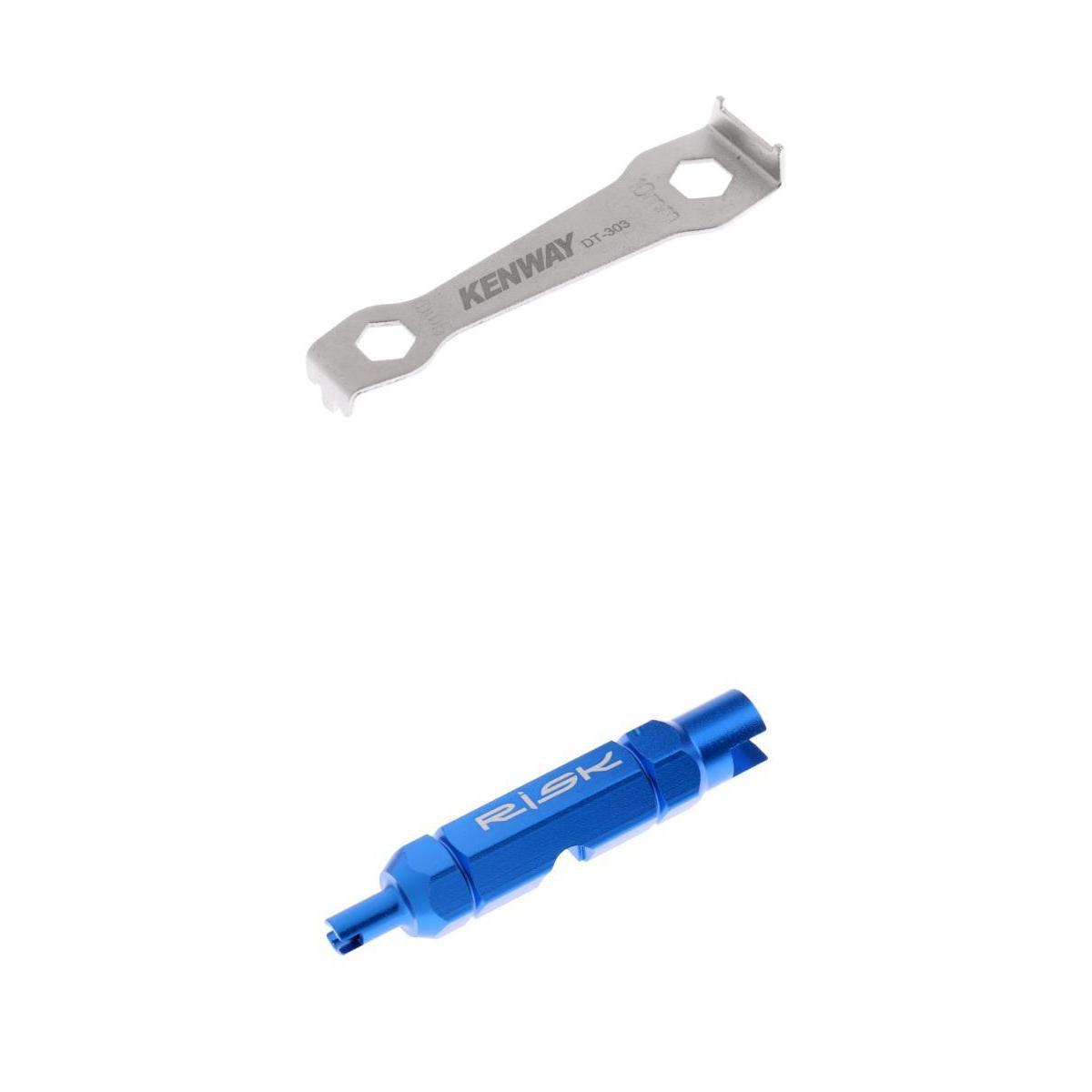 Bicycle Tire Valve Core Removal Tool+Bike Chainring Bolt Peg Spanner Wrench