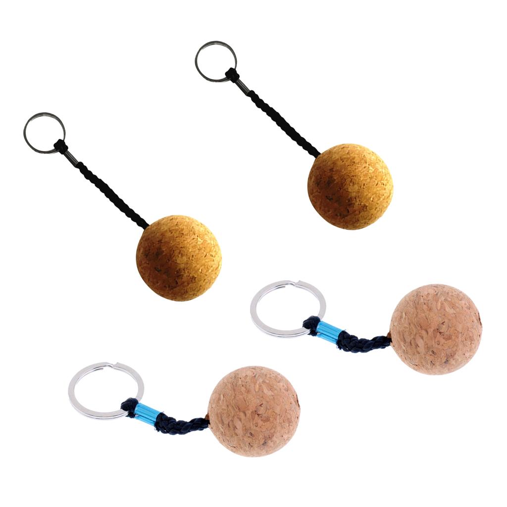 4 Pieces Floating Cork Keyring Water Buoyant Key Ring Kayaking Boat Float