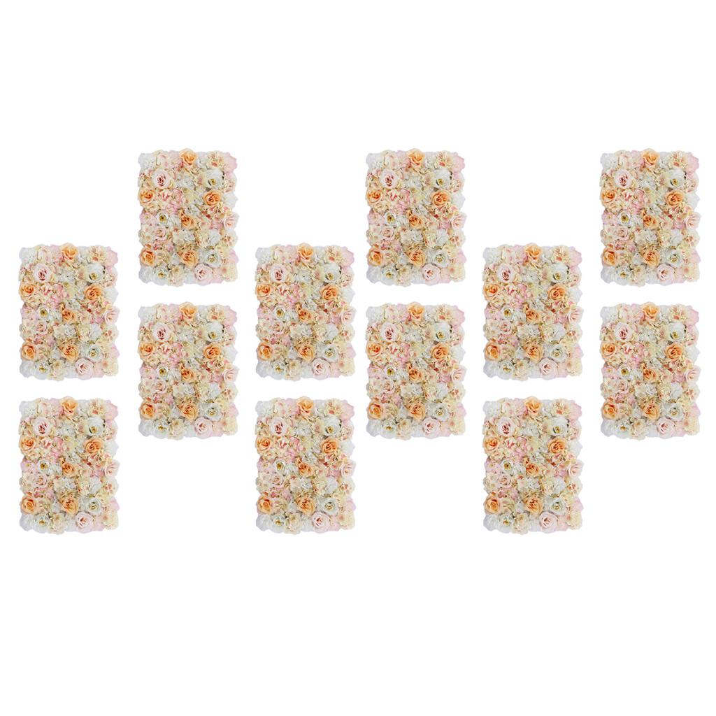 12pcs Artificial Flower Wall Wedding Venue Flower Pillar Main Road Decor