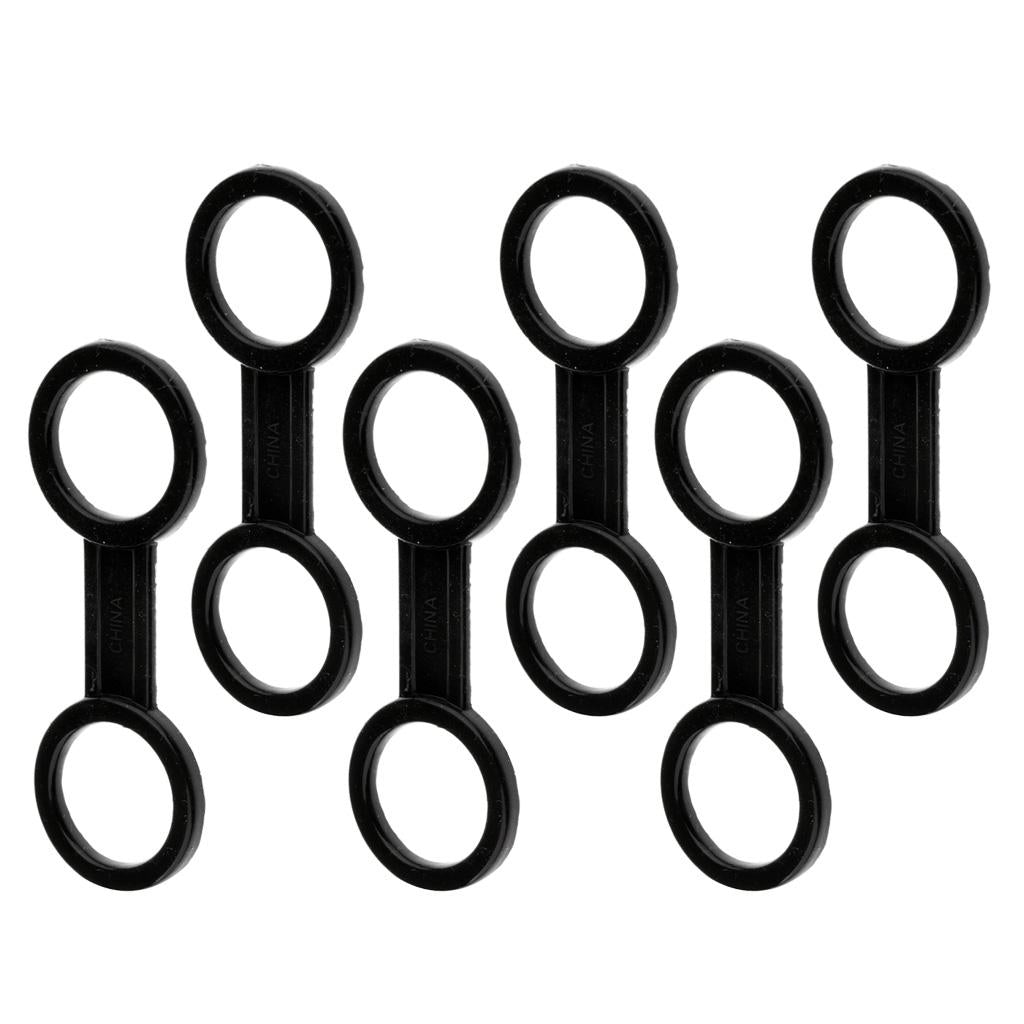 6 Pieces Scuba Diving Snorkeling Snorkel Mask Keeper Holder Retainer Black