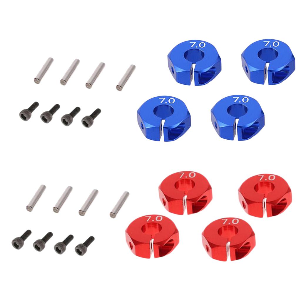 8Piece Wheel Hex 12mm Drive Hub Adapter Upgrade Part for 1/10 RC D90 Car 7mm