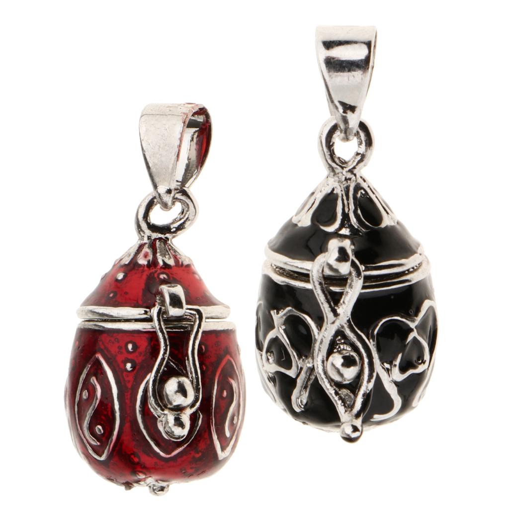 2 Pieces Enamel Openable Cremation Keepsake Urn Pendant for Necklace Pendant